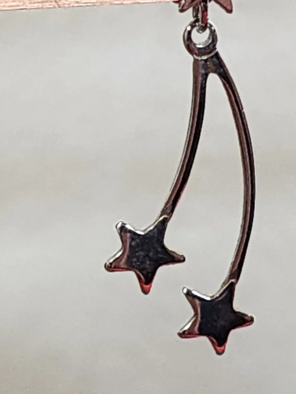 Avon Vintage Silver Tone Double Shooting Star Dangle with Star Stud Earrings
